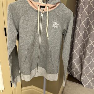 New G-Star Women Gray Zip-Up Jacket with Camouflage Lining